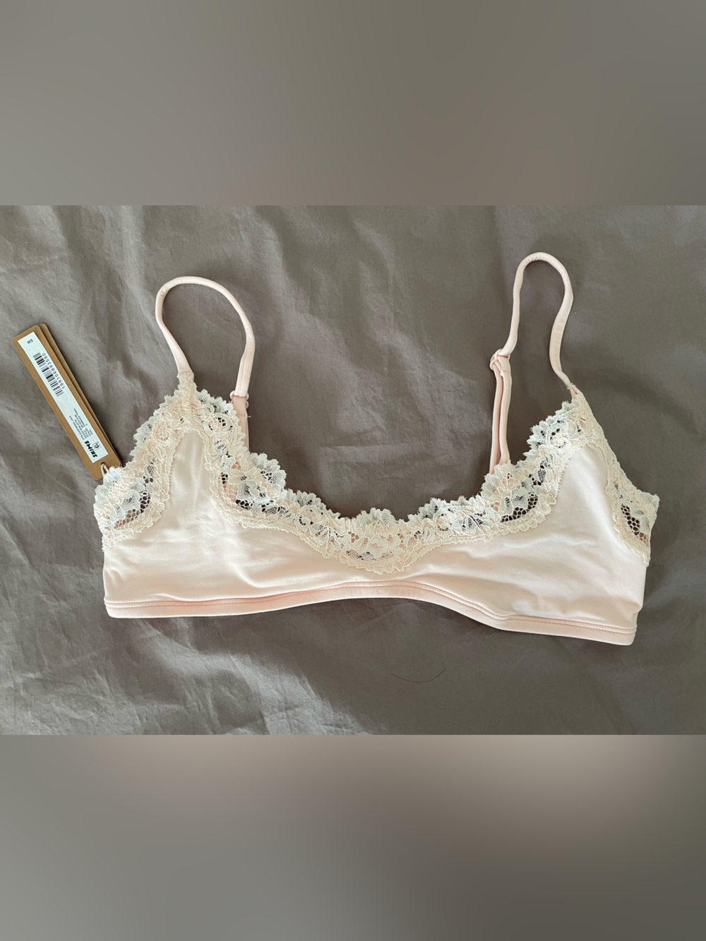 SKIMS Fits Everybody Lace Scoop Bralette | Primrose Tonal Pink | size Small NWT